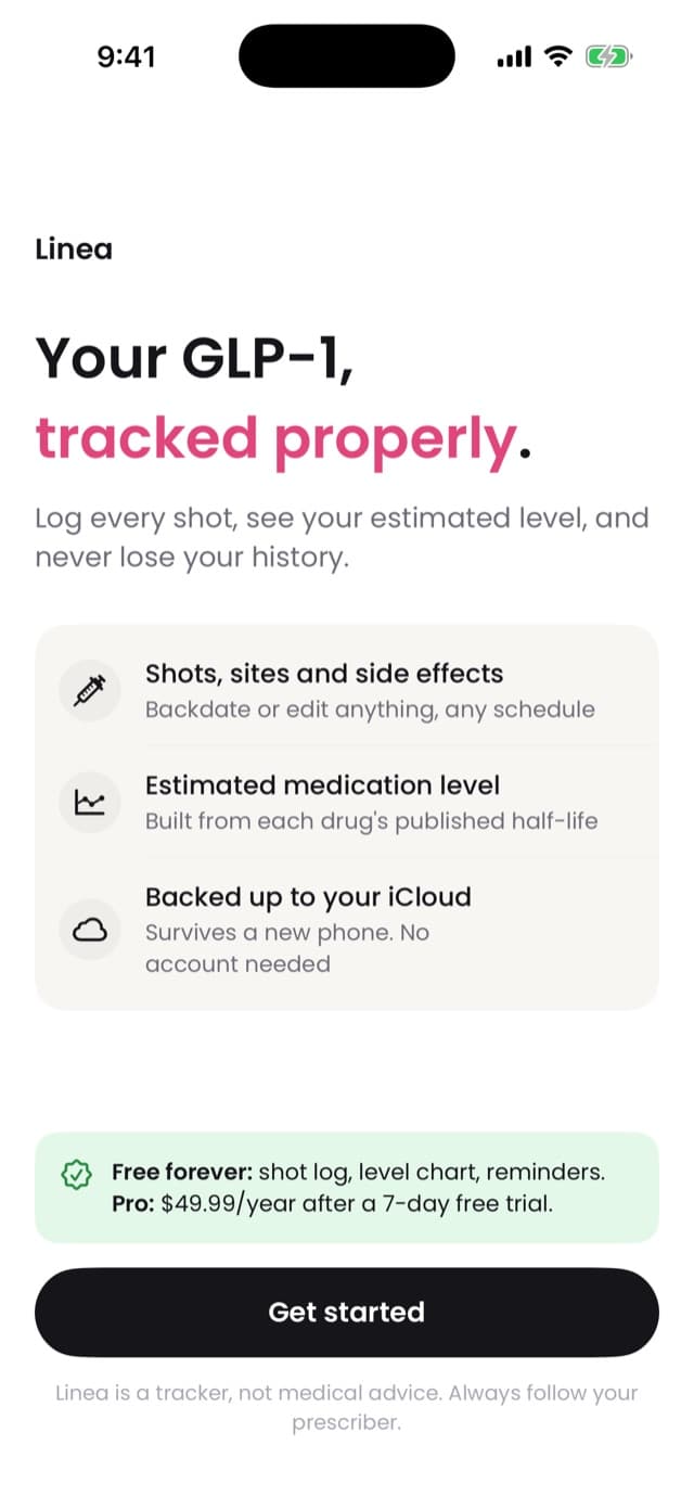 Linea welcome screen